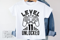 Level 11 Unlocked Birthday Boy Girl SVG PNG 11th Video Game Product Image 4