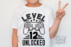 Level 12 Unlocked Birthday Boy Girl SVG PNG 12th Video Game Product Image 1
