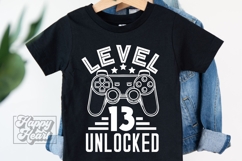 Level 13 Unlocked Birthday Boy Girl SVG PNG 13th Video Game Product Image 4