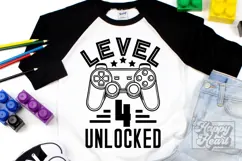 Level 4 Unlocked Birthday Boy Girl SVG - 4th Video Game PNG Product Image 5