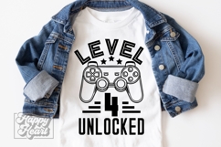 Level 4 Unlocked Birthday Boy Girl SVG - 4th Video Game PNG Product Image 4