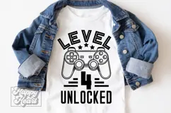Level 4 Unlocked Birthday Boy Girl SVG - 4th Video Game PNG Product Image 4