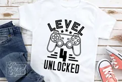 Level 4 Unlocked Birthday Boy Girl SVG - 4th Video Game PNG Product Image 2