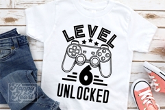 Level 6 Unlocked Birthday Boy Girl SVG - 6th Video Game PNG Product Image 1