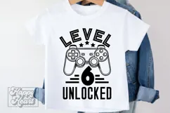 Level 6 Unlocked Birthday Boy Girl SVG - 6th Video Game PNG Product Image 3