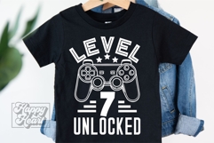 Level 7 Unlocked Birthday Boy Girl SVG - 7th Video Game PNG Product Image 1