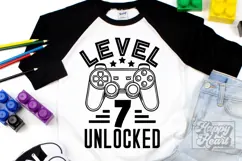 Level 7 Unlocked Birthday Boy Girl SVG - 7th Video Game PNG Product Image 5