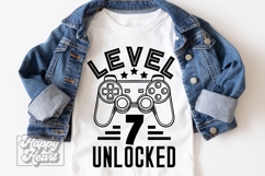 Level 7 Unlocked Birthday Boy Girl SVG - 7th Video Game PNG Product Image 4