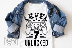 Level 7 Unlocked Birthday Boy Girl SVG - 7th Video Game PNG Product Image 4