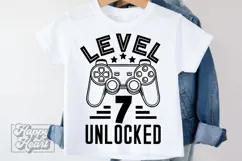 Level 7 Unlocked Birthday Boy Girl SVG - 7th Video Game PNG Product Image 2