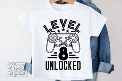 Level 8 Unlocked Birthday Boy Girl SVG - 8th Video Game PNG Product Image 3