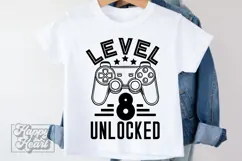 Level 8 Unlocked Birthday Boy Girl SVG - 8th Video Game PNG Product Image 3