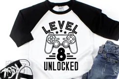 Level 8 Unlocked Birthday Boy Girl SVG - 8th Video Game PNG Product Image 4