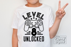 Level 8 Unlocked Birthday Boy Girl SVG - 8th Video Game PNG Product Image 2