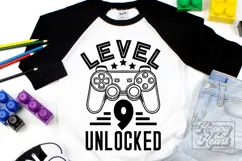 Level 9 Unlocked Birthday Boy Girl SVG - 9th Video Game PNG Product Image 1