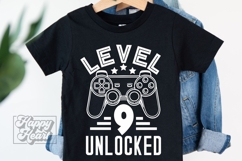 Level 9 Unlocked Birthday Boy Girl SVG - 9th Video Game PNG Product Image 5