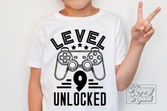 Level 9 Unlocked Birthday Boy Girl SVG - 9th Video Game PNG Product Image 2