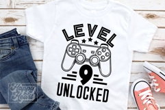 Level 9 Unlocked Birthday Boy Girl SVG - 9th Video Game PNG Product Image 3