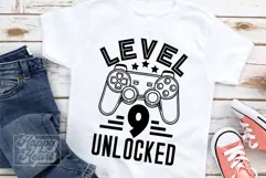 Level 9 Unlocked Birthday Boy Girl SVG - 9th Video Game PNG Product Image 3