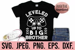 Leveled Up To Big Brother SVG - Promoted To Big Bro SVG Product Image 1
