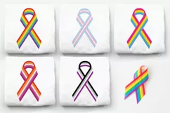 LGBT awareness ribbon set
