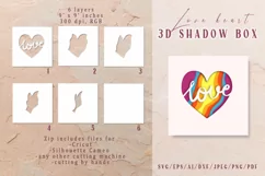 Lgbt Love heart 3D Shadow Box- Valentine's day SVG Product Image 4