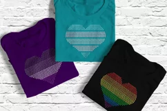 LGBT pride stripe rhinestone hearts svg bundle