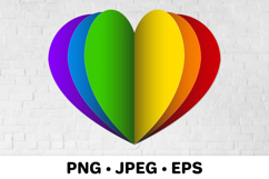 LGBTQ rainbow heart. Gay pride month sublimation design Product Image 1