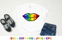 Rainbow lipstick kisses SVG. LGBT flag lips. Gay pride month Product Image 3