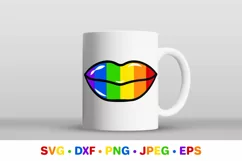 Rainbow lipstick kisses SVG. LGBT flag lips. Gay pride month Product Image 2