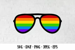 Rainbow sunglasses SVG. LGBT flag. Gay pride month Product Image 1