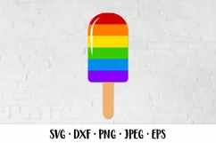 Rainbow ice cream SVG. LGBT flag. LGBTQIA pride month Product Image 1