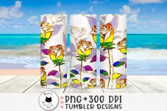 lgbtq tumbler design with rainbow roses