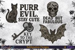 Lace Halloween Sublimation Designs | Quotes Product Image 1