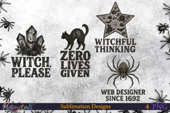 Lace Halloween Sublimation Designs | witch please Product Image 1