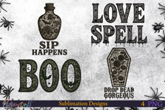 Lace Halloween Sublimation Designs | Creepy Product Image 1