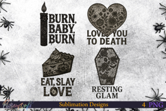 Lace Halloween Sublimation Designs | love you to death Product Image 1