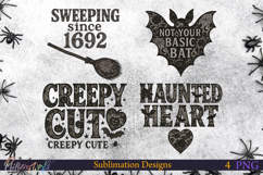 Lace Halloween Sublimation Designs | haunted heart Product Image 1