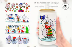 Christmas Libbey Glass PNG | 16 Oz Glass Can Wrap Designs Product Image 1