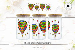 Colorful Air Balloon Glass Can PNG | Libbey Glass Wrap Product Image 1