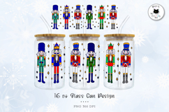 Nutcracker Glass Can Full Wrap | Christmas Libbey Glass PNG Product Image 1