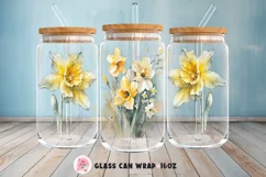 Tumbler Sublimation Flowers Bundle, 16 oz glass can wrap, libbey 16 oz template, can glass beer
