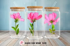 Tumbler Sublimation Flowers Bundle, 16 oz glass can wrap, libbey 16 oz template, can glass beer