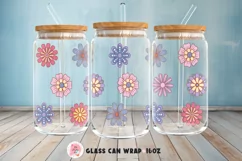 Tumbler Sublimation Flowers Bundle, 16 oz glass can wrap, libbey 16 oz template, can glass beer