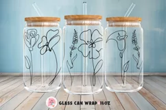 Tumbler Sublimation Flowers Bundle, 16 oz glass can wrap, libbey 16 oz template, can glass beer