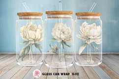 Tumbler Sublimation Flowers Bundle, 16 oz glass can wrap, libbey 16 oz template, can glass beer