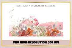 Pink flowers watercolor 16oz Libbey Glass Can Full Wrap Product Image 2