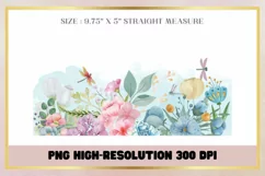 Watercolor flowers 16oz can glass Libbey wrap sublimation Product Image 2