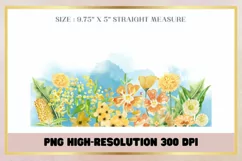 Yellow Flowers Watercolor 16oz can glass Libbey wrap Product Image 2