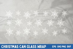 Christmas can glass wrap, Sublimation christmas snowflakes Product Image 2